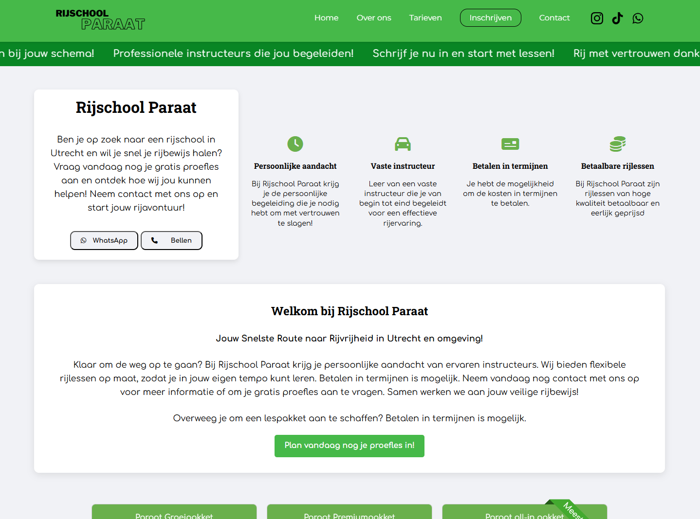 Rijschool Paraat Website Screenshot